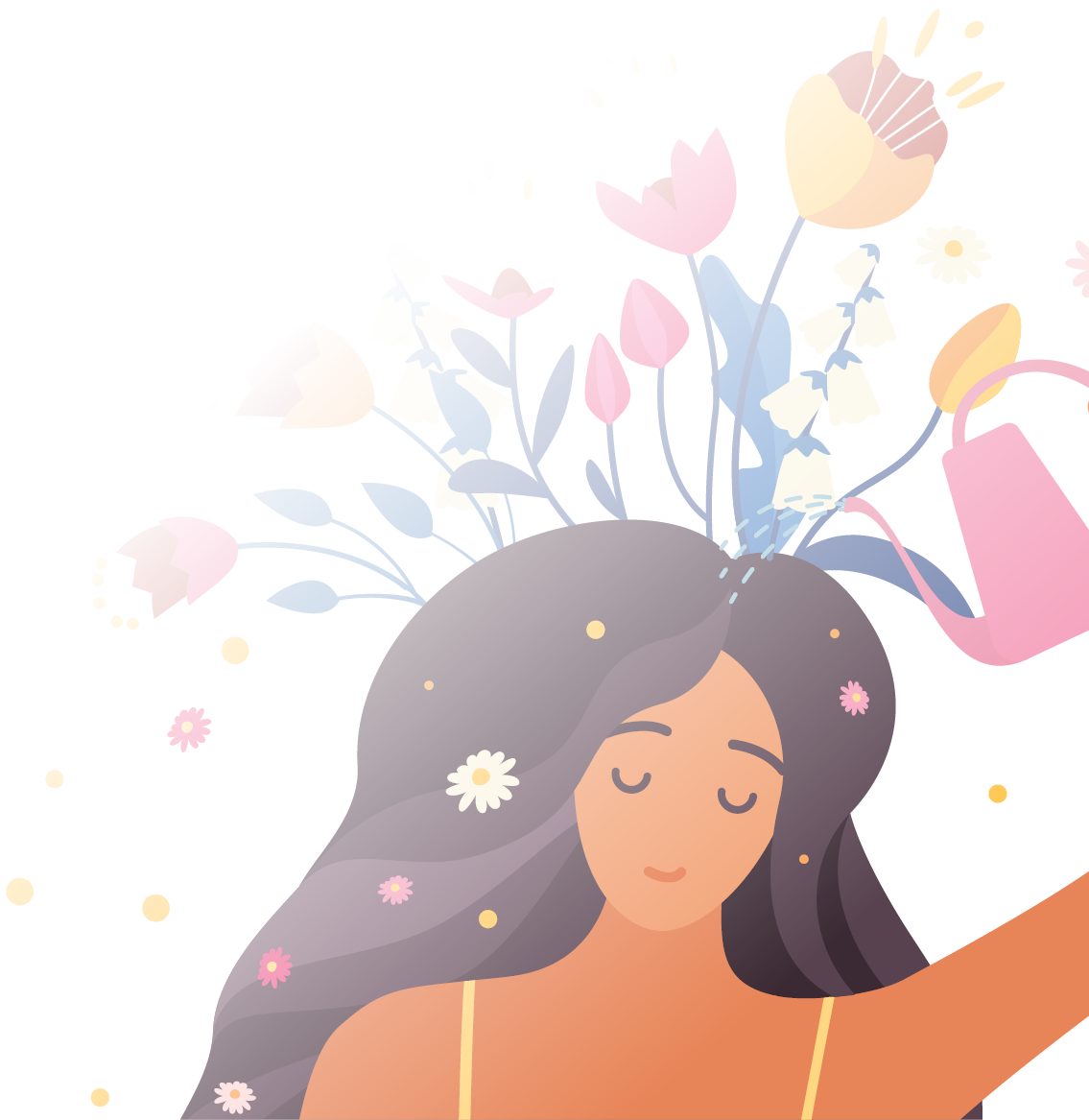 Girl with flower illustration